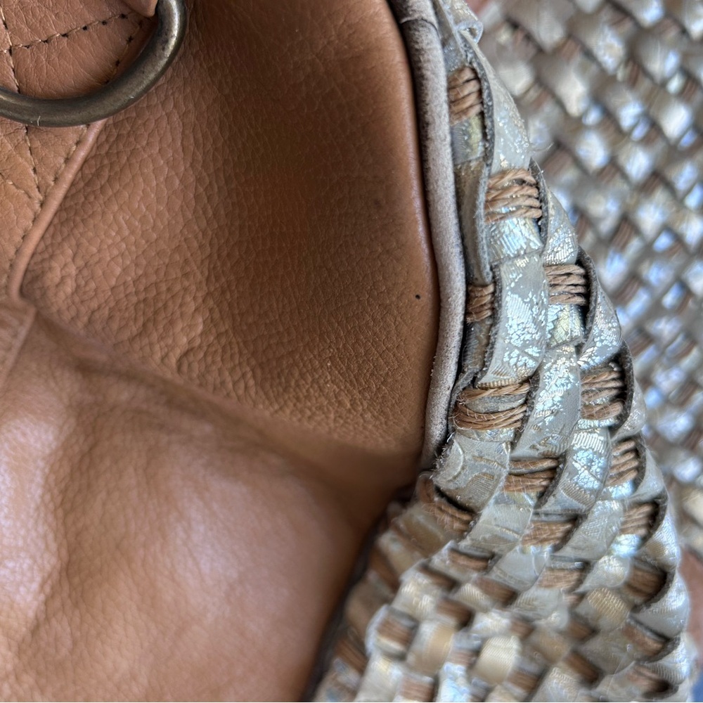 S. S. Leathers woven leather duffle bag. Metallic. Gorgeous twist on classic. - Picture 16 of 16